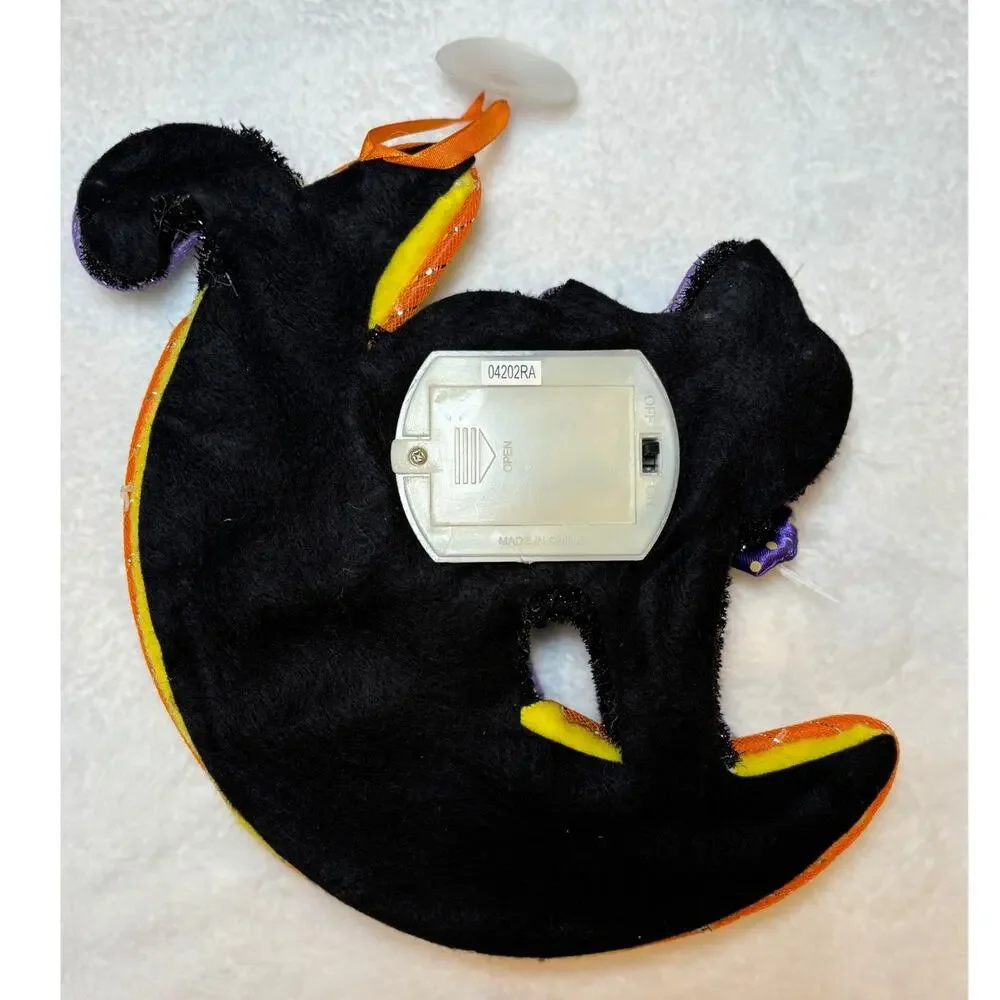 Avon Halloween Glowing Fiber Optic‎ Color Changing Cat on Moon Vintage 2004